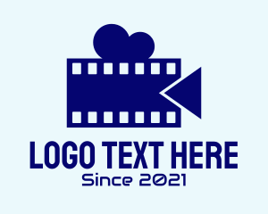 Videocast - Film Strip Video Camera logo design