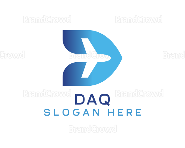 Gradient Plane D Logo