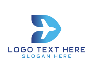 Negative Space - Gradient Plane D logo design
