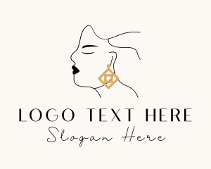 Gemstone - Woman Luxe Jewelry Earring logo design