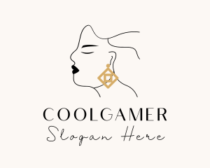 Glamorous - Woman Luxe Jewelry Earring logo design