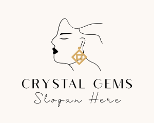 Woman Luxe Jewelry Earring logo design