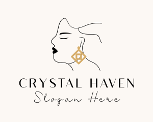 Woman Luxe Jewelry Earring logo design