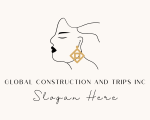 Upscale - Woman Luxe Jewelry Earring logo design