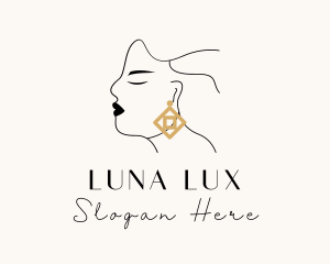 Woman Luxe Jewelry Earring logo design