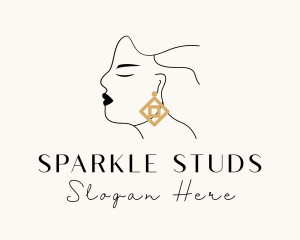 Woman Luxe Jewelry Earring logo design