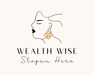 Luxe - Woman Luxe Jewelry Earring logo design