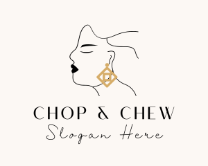 Gem - Woman Luxe Jewelry Earring logo design