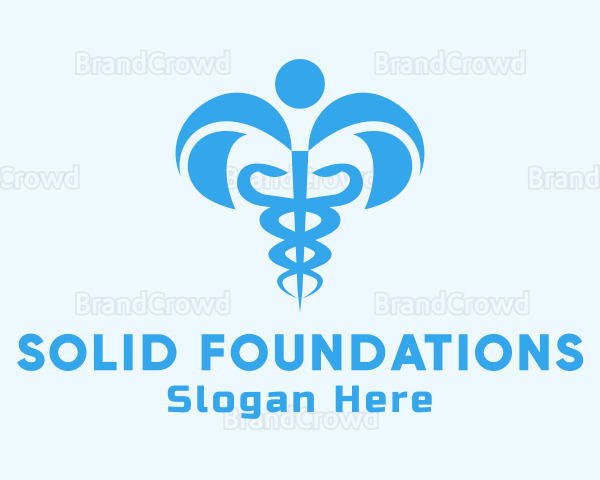 Healthcare Caduceus Staff Logo