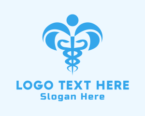 Checkup - Healthcare Caduceus Staff logo design
