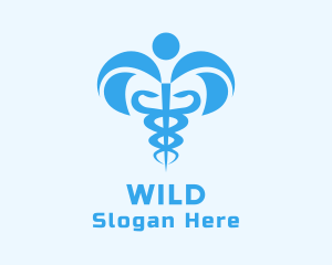 Symbol - Healthcare Caduceus Staff logo design