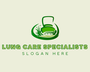 Grass Cutting Lawn Mower logo design