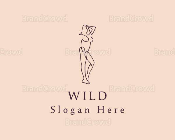 Nude Woman Monoline Logo