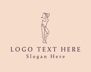 Female - Nude Woman Monoline logo design
