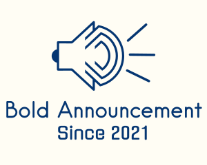Announcement - Blue Megaphone Outline logo design
