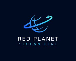 Globe Planet Arrow logo design