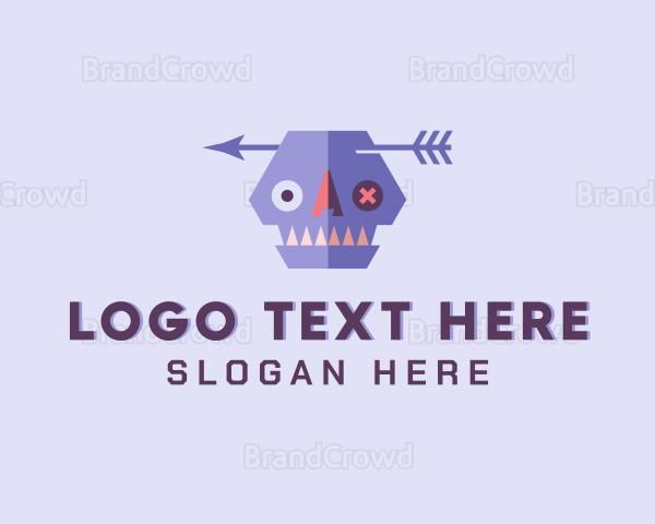 Zombie Monster Skull Logo