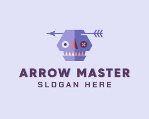 Archery - Zombie Monster Skull logo design