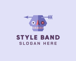 Zombie Monster Skull logo design