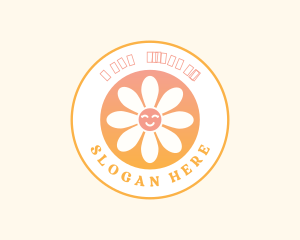 Emblem - Happy Flower Smile logo design