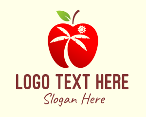Fruit Stand - Apple Palm Tree logo design