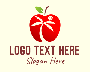 Grocery - Apple Palm Tree logo design