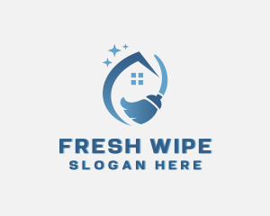 Wipe - House Cleaning Broom logo design