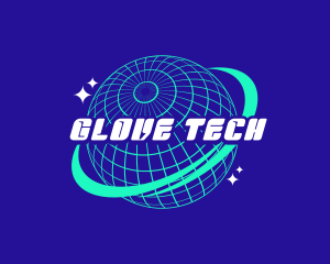 Global Technology Business Y2K logo design