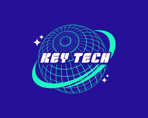 Global Technology Business Y2K logo design