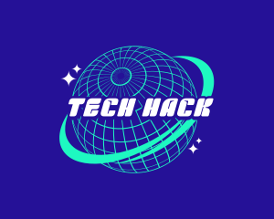 Global Technology Business Y2K logo design