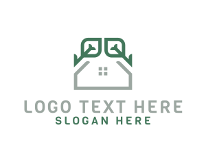 Simple - House Leaves Nature logo design