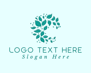 Vegan - Botanical Leaf Wreath logo design