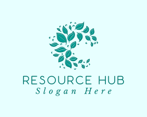 Resources - Botanical Leaf Wreath logo design
