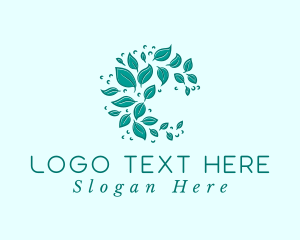 Botanical Leaf Wreath Logo