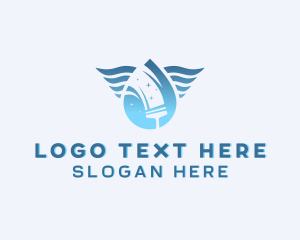 Water - Water Squeegee Cleaning logo design