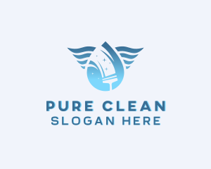 Water Squeegee Cleaning logo design