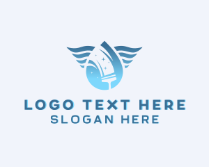 Clean - Water Squeegee Cleaning logo design