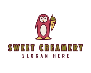 Creamery - Gelato Penguin Creamery logo design