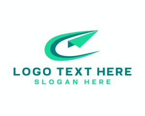 Courier - Plane Courier Delivery logo design