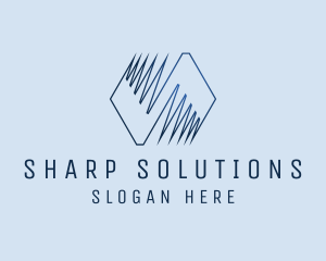 Sharp - Zigzag Polygon Company logo design