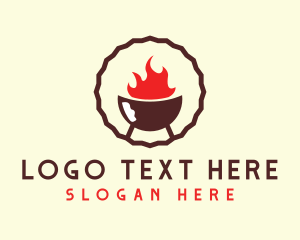 Cafeteria - Hot Barbecue BBQ Grill logo design