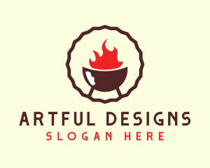 Smoked Hot Barbecue BBQ Grill logo design