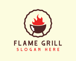 Grill - Hot Barbecue BBQ Grill logo design