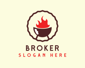 Hot Barbecue BBQ Grill logo design