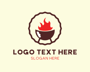 Hot - Smoked Hot Barbecue BBQ Grill logo design
