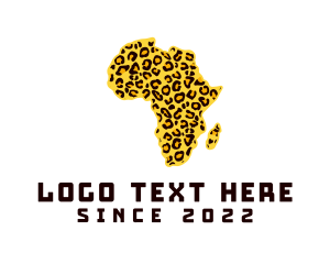 Leopard - Leopard African Map logo design