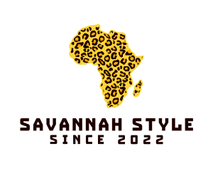 Savannah - Leopard African Map logo design