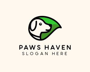 Organic Leaf Dog logo design