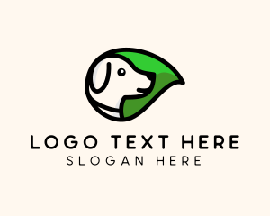Cartoon - Organic Leaf Dog logo design