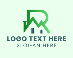 Sharp - Green Roof Letter R logo design